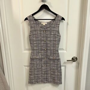 Monteau Black and Cream Tweed Mini Dress